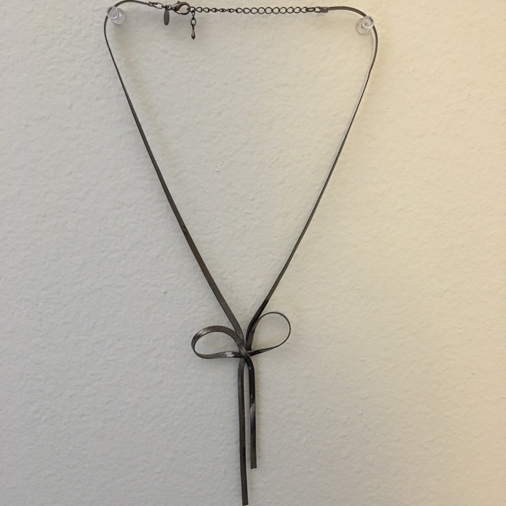 Cookie Lee Silver Bow Necklace